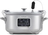 Crock-Pot 7-Quart Programmable Cook & Carry Slow Cooker with Sous Vide, Secure Locking Lid, Portable Cooking, Perfect for Families and Gatherings, Stainless Steel