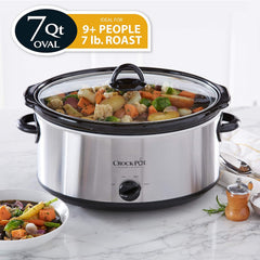 Crockpot Manual 8-Quart Slow Cooker, Stainless Steel