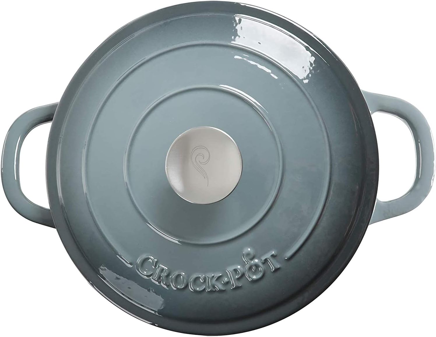 Crock Pot Artisan 7-Quart European Enameled Round Cast Iron Dutch Oven Pot With Lid - Matte Dusty Pink