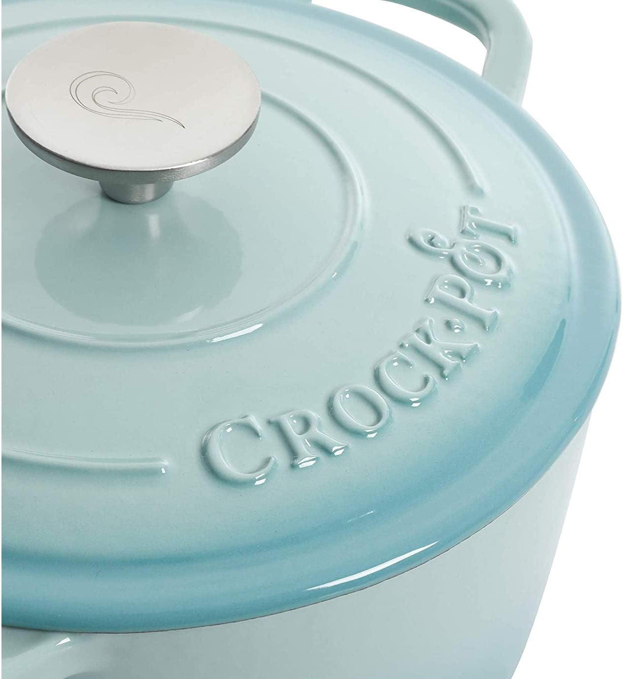 Crock-Pot Northvale Cast Aluminum Lightweight Durable 5.2 Quart Heavy Duty Dutch Oven Pot With Lid, Oven Safe, Dual Handles - Matte Sage Green