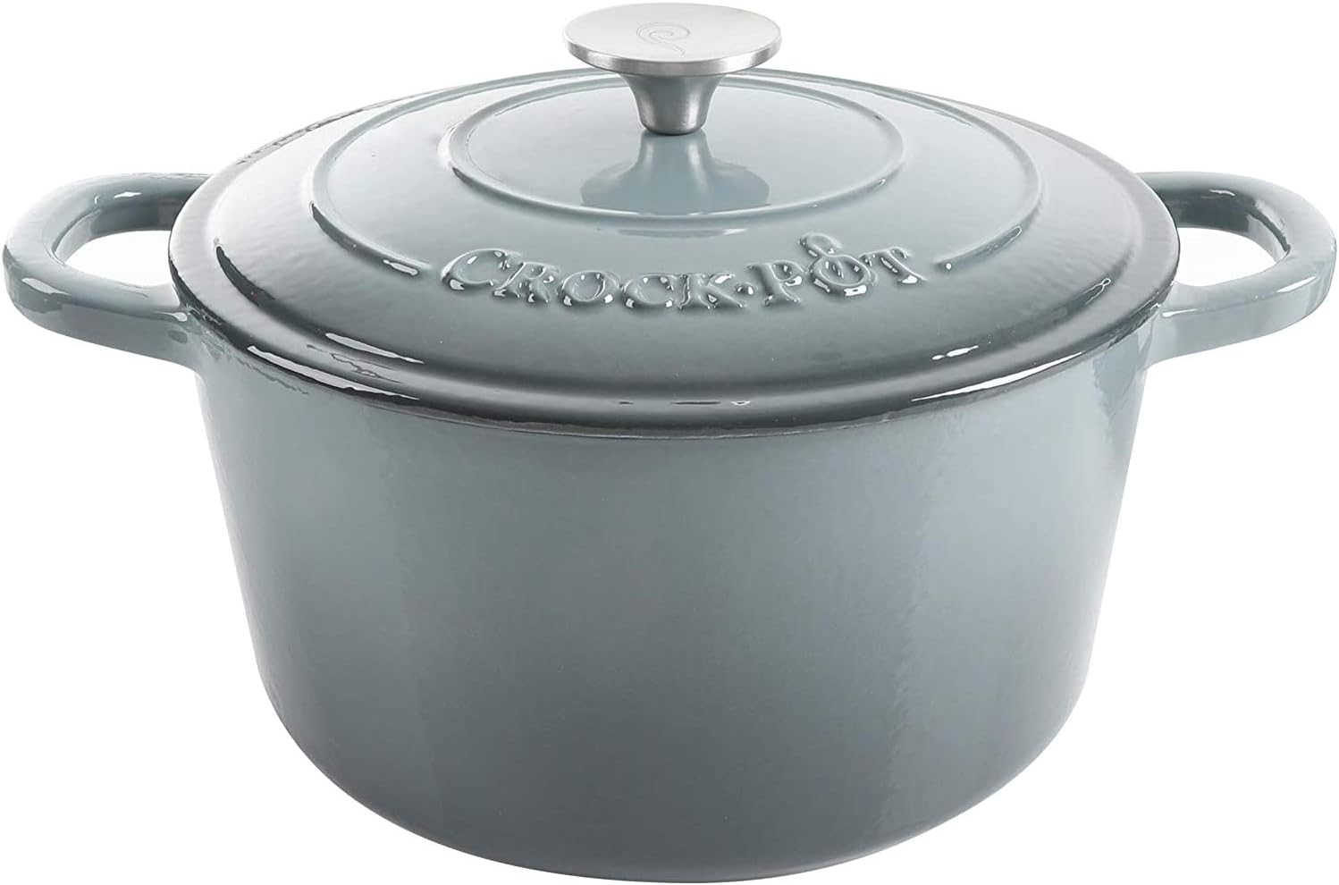 Crock-Pot Northvale Cast Aluminum Lightweight Durable 5.2 Quart Heavy Duty Dutch Oven Pot With Lid, Oven Safe, Dual Handles - Matte Sage Green