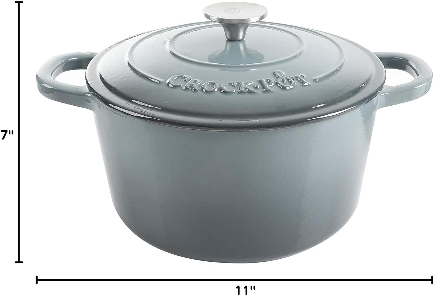 Crock-Pot Northvale Cast Aluminum Lightweight Durable 5.2 Quart Heavy Duty Dutch Oven Pot With Lid, Oven Safe, Dual Handles - Matte Sage Green