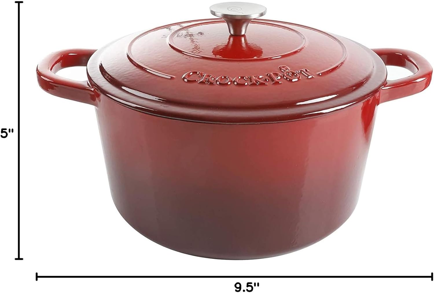Crock-Pot Northvale Cast Aluminum Lightweight Durable 5.2 Quart Heavy Duty Dutch Oven Pot With Lid, Oven Safe, Dual Handles - Matte Sage Green