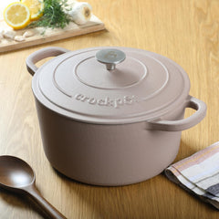 Crock-Pot Northvale Cast Aluminum Lightweight Durable 5.2 Quart Heavy Duty Dutch Oven Pot With Lid, Oven Safe, Dual Handles - Matte Sage Green