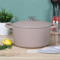 Crock-Pot Northvale Cast Aluminum Lightweight Durable 5.2 Quart Heavy Duty Dutch Oven Pot With Lid, Oven Safe, Dual Handles - Matte Sage Green