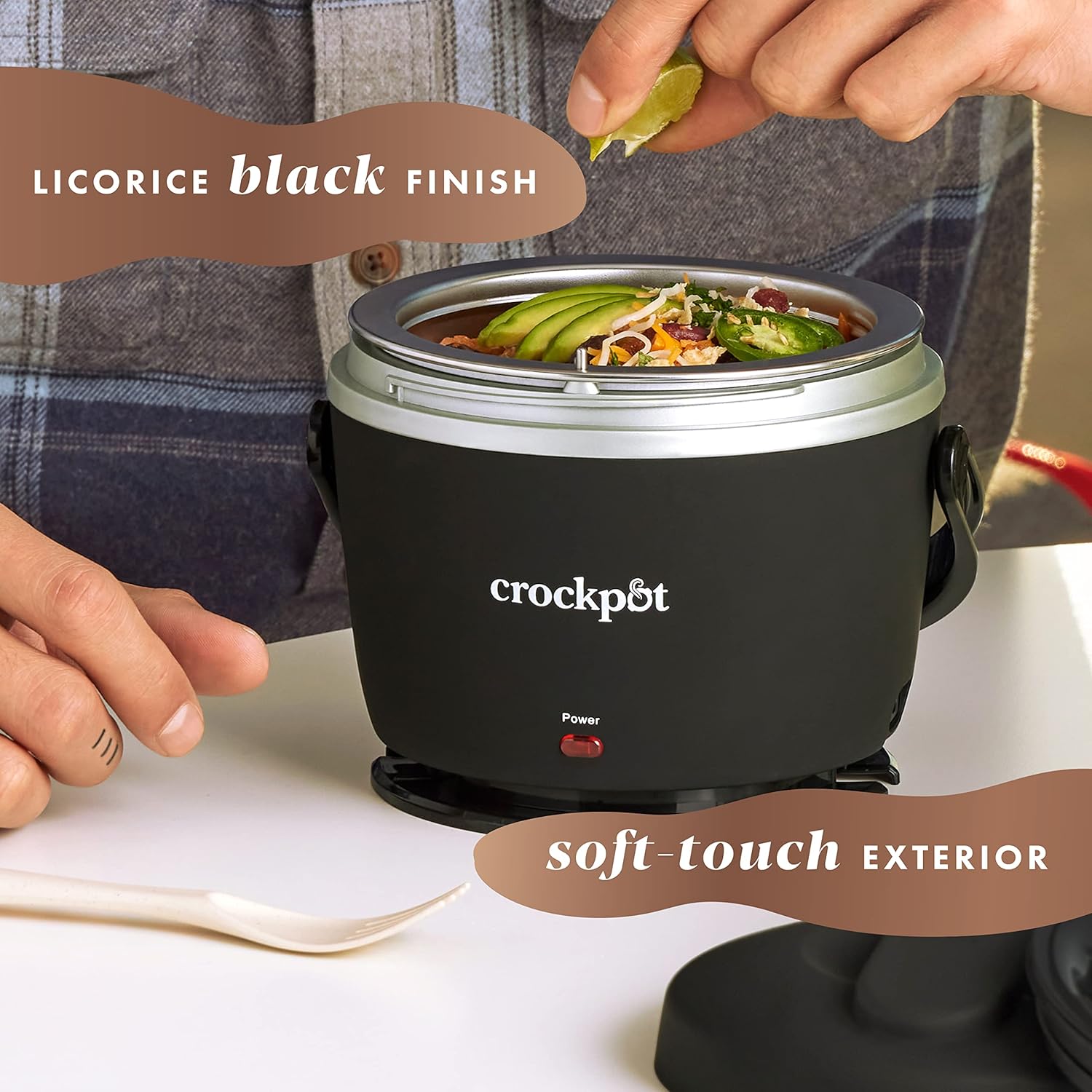 Crock-Pot 20-Ounce Electric Lunch Box, Portable Food Warmer, Blush Pink | Perfect for Travel, Car, On-the-Go | Spill-Free, Dishwasher-Safe