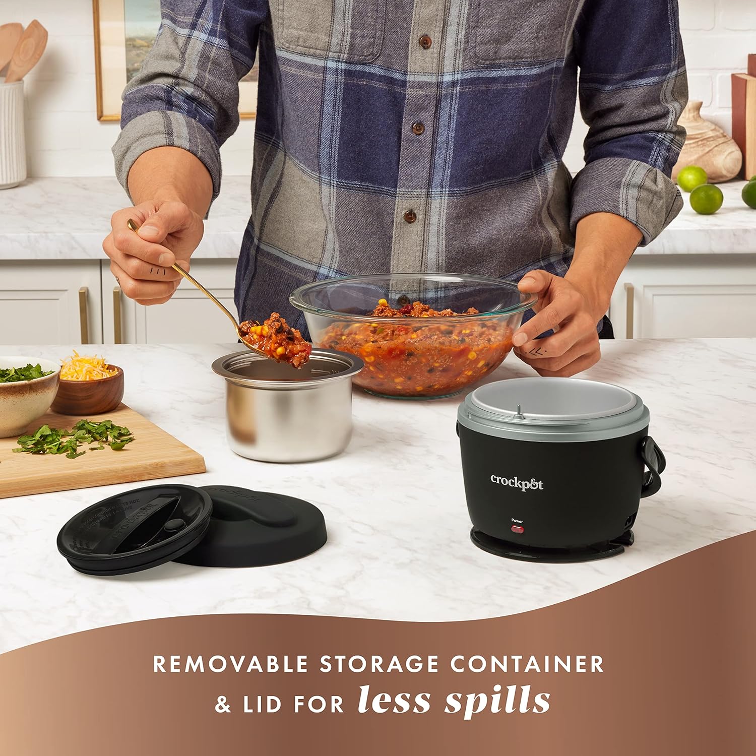 Crock-Pot 20-Ounce Electric Lunch Box, Portable Food Warmer, Blush Pink | Perfect for Travel, Car, On-the-Go | Spill-Free, Dishwasher-Safe