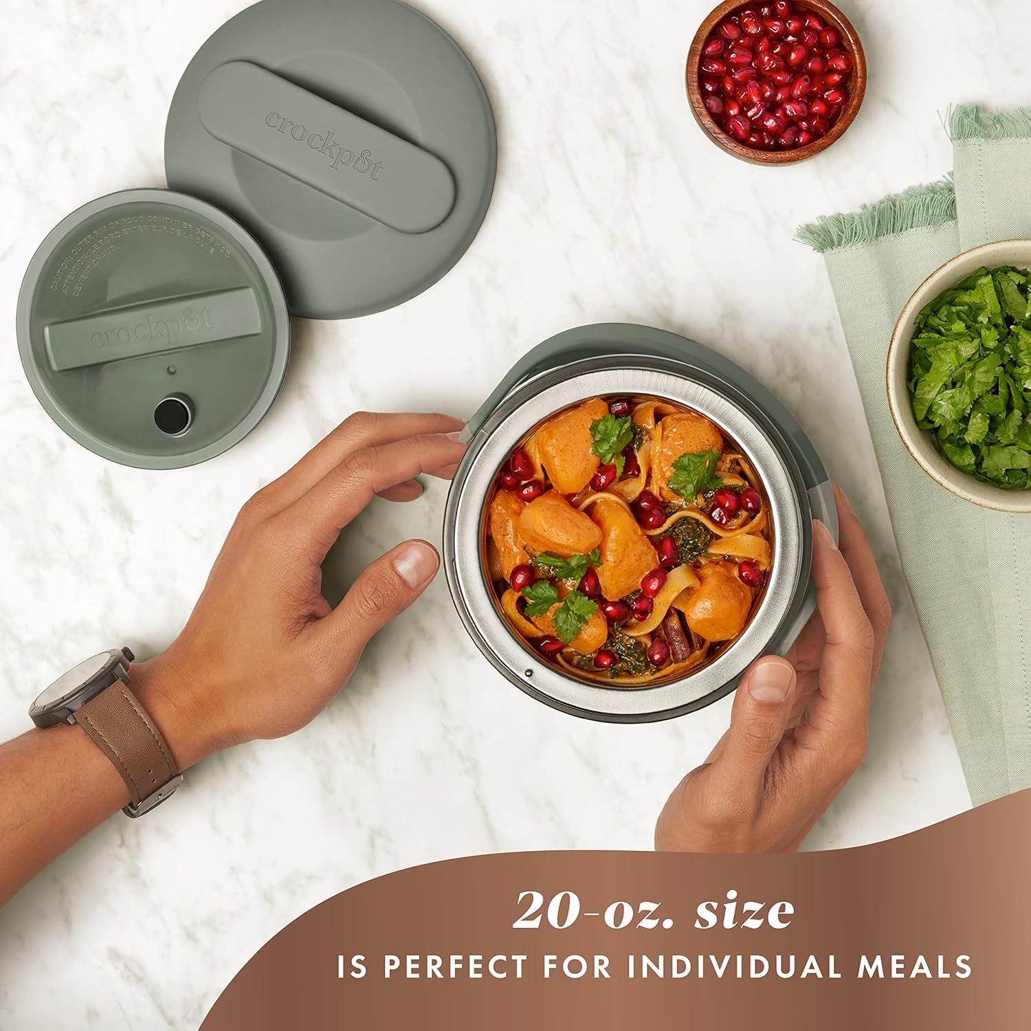 Crock-Pot 20-Ounce Electric Lunch Box, Portable Food Warmer, Blush Pink | Perfect for Travel, Car, On-the-Go | Spill-Free, Dishwasher-Safe