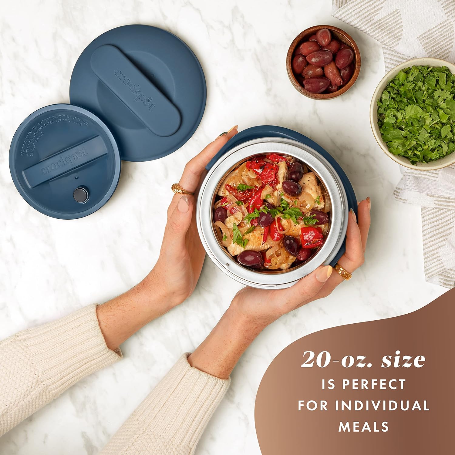 Crock-Pot 20-Ounce Electric Lunch Box, Portable Food Warmer, Blush Pink | Perfect for Travel, Car, On-the-Go | Spill-Free, Dishwasher-Safe